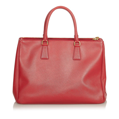 Prada Saffiano Lux Double Zip Galleria Handbag (SHG-25410)