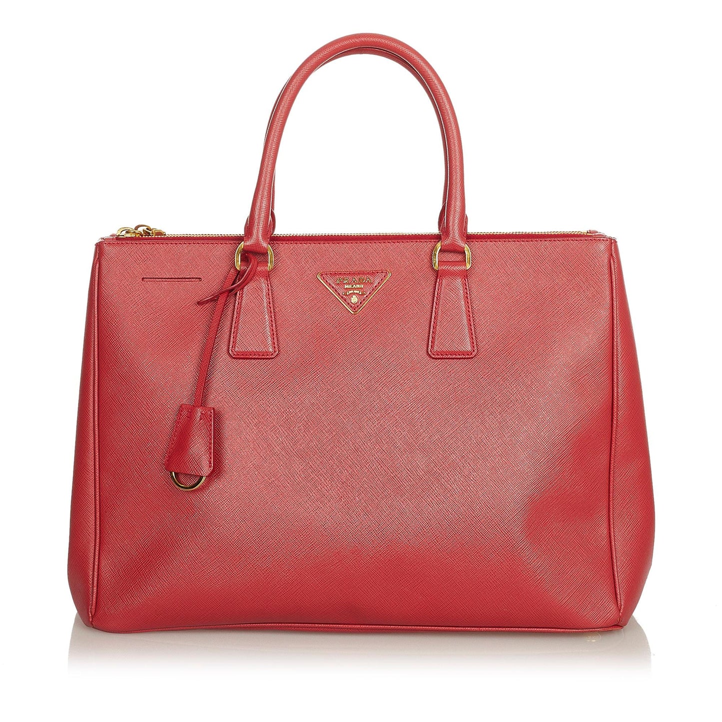 Prada Saffiano Lux Double Zip Galleria Handbag (SHG-25410)