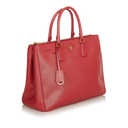 Prada Saffiano Lux Double Zip Galleria Handbag (SHG-25410)
