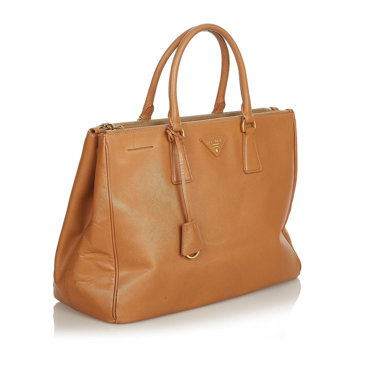 Prada Saffiano Lux Double Zip Galleria Handbag (SHG-25833)