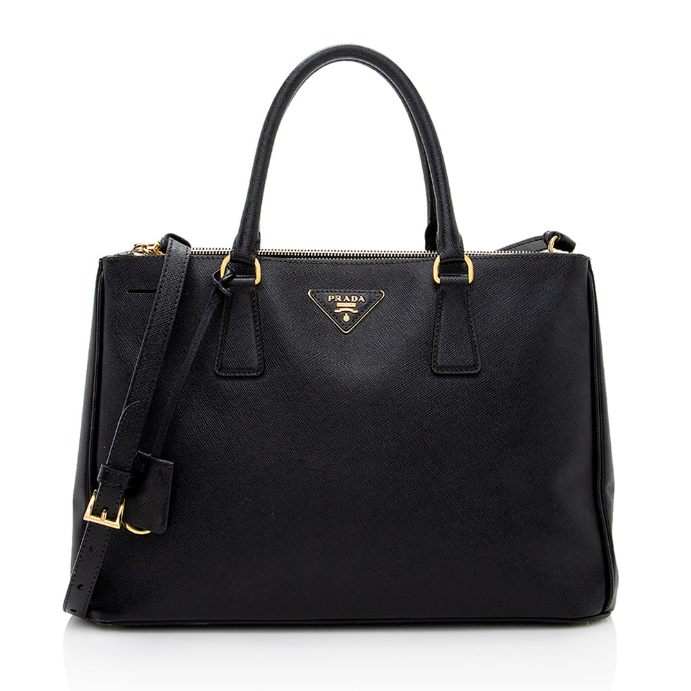 Prada Saffiano Lux Double-Zip Medium Tote (SHF-18147)