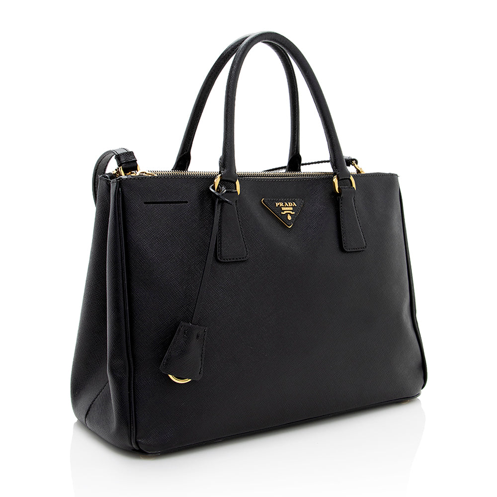 Prada Saffiano Lux Double-Zip Medium Tote (SHF-18147)