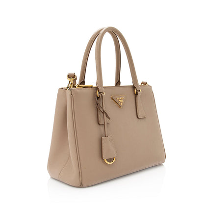 Prada Saffiano Lux Leather Double-Zip Small Tote (SHF-20484)
