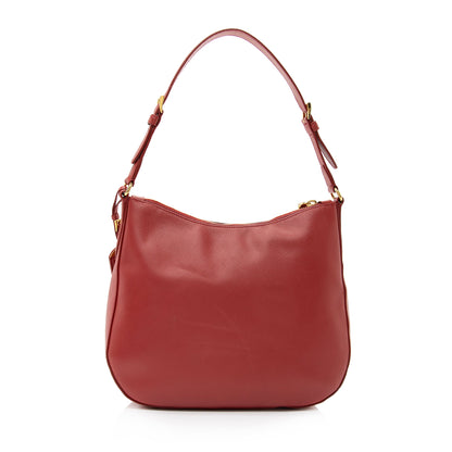 Prada Saffiano Lux Zip Medium Hobo (SHF-22986)