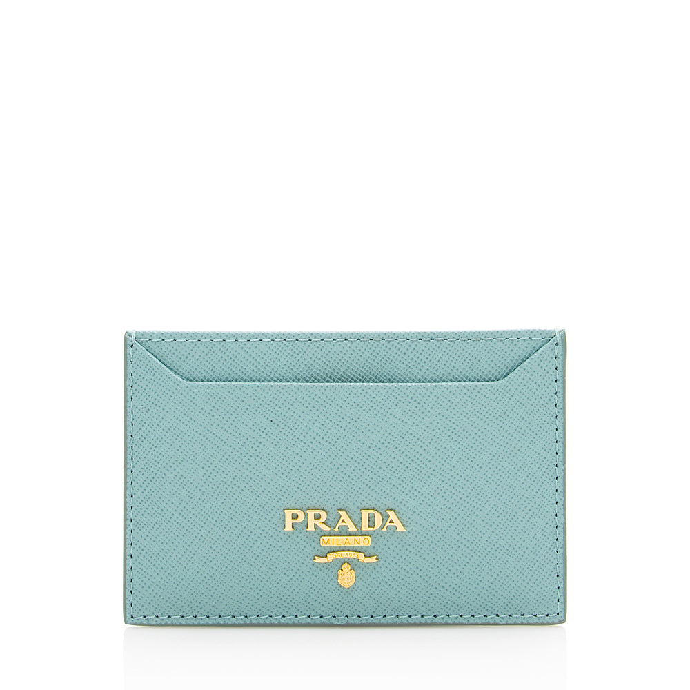 Prada Saffiano Metal Oro Card Case - FINAL SALE (SHF-16607)