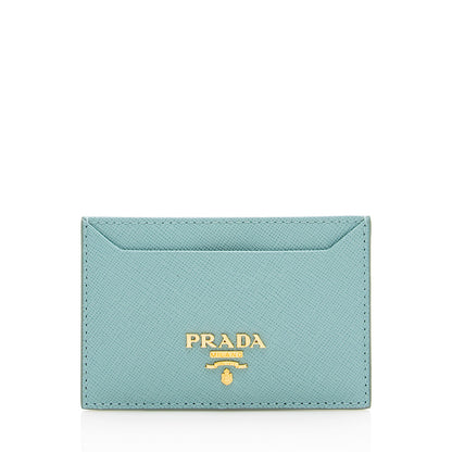 Prada Saffiano Metal Oro Card Case - FINAL SALE (SHF-16607)