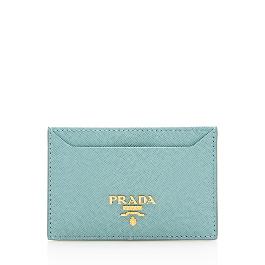 Prada Saffiano Metal Oro Card Case - FINAL SALE (SHF-16607)