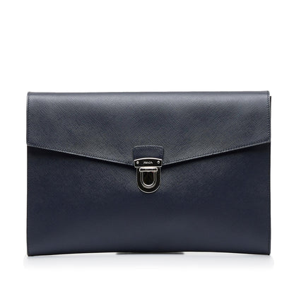 Prada Saffiano Push Lock Portfolio (SHG-scmbzE)