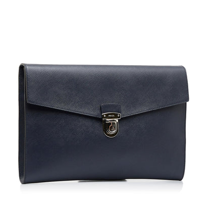 Prada Saffiano Push Lock Portfolio (SHG-scmbzE)