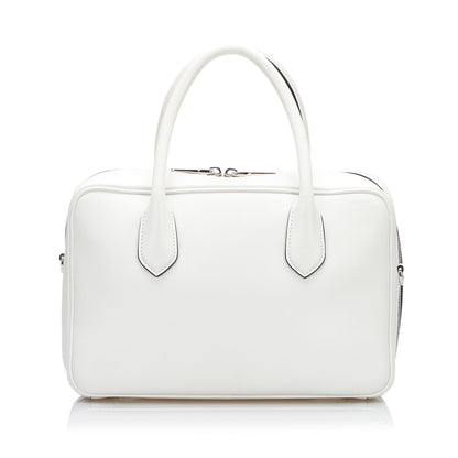 Prada Saffiano Racing Bauletto Satchel (SHG-o2h0Xx)