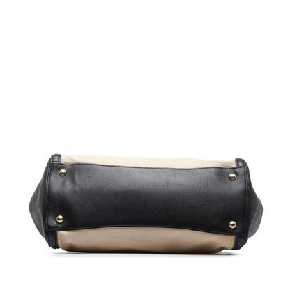 Prada Saffiano Trimmed Canvas Handbag (SHG-iRWMer)