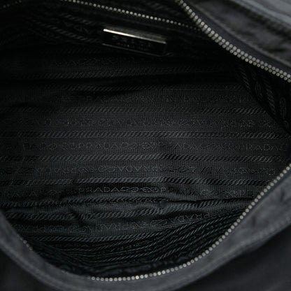 Prada Saffiano Trimmed Tessuto Buckle Messenger Bag