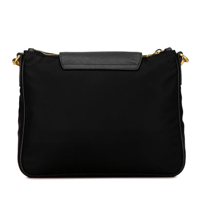 Prada Saffiano Trimmed Tessuto Crossbody (SHG-NtT1b2)