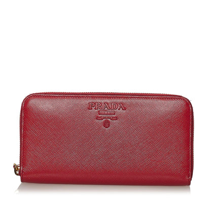 Prada Saffiano Zip Around Long Wallet (SHG-33292)
