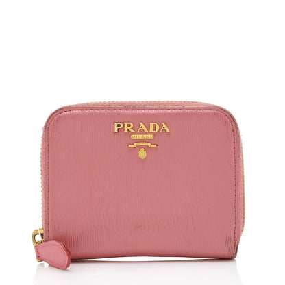 Prada Saffiano Zip Card Case Wallet (SHF-u4DdwM)
