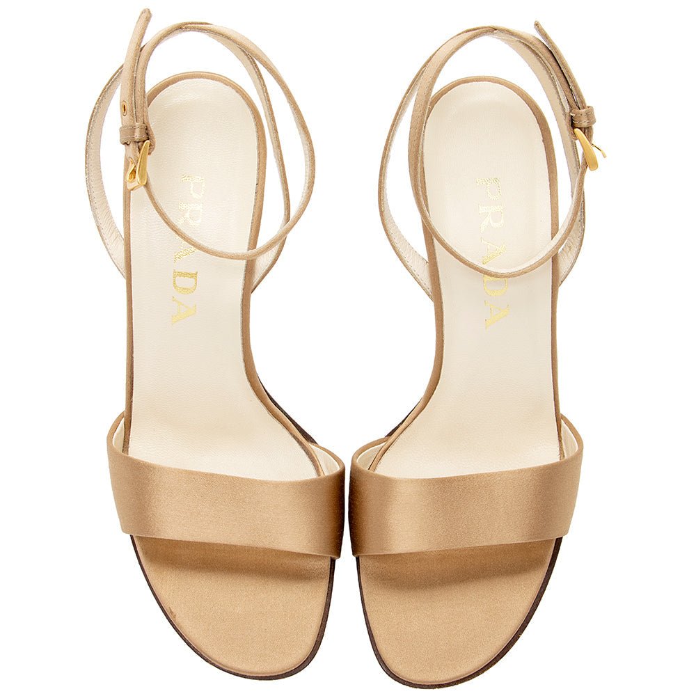 Prada Satin Strap Sandals - Size 7 / 37 (SHF-18121)