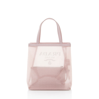 Prada Sequin Mesh Logo Small Tote