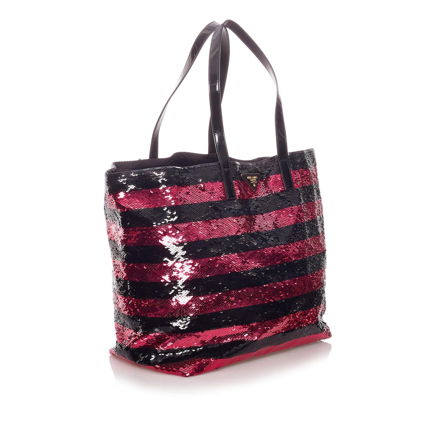 Prada Sequin Striped Tote Bag (SHG-28996)