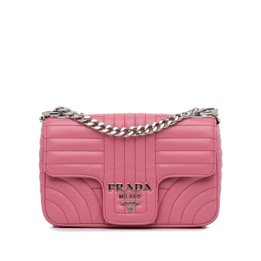 Prada Small Soft Calf Impunture Diagramme Bag (SHG-Bm4bri)