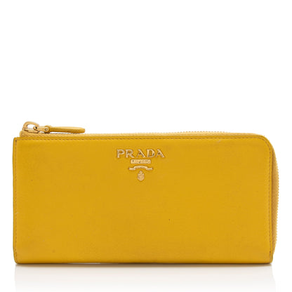 Prada Smooth Leather Long Zip Wallet (SHF-3tM7XI)