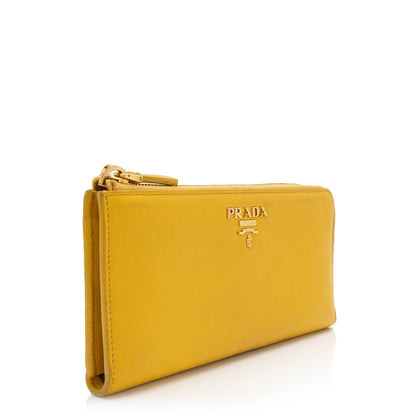 Prada Smooth Leather Long Zip Wallet (SHF-3tM7XI)