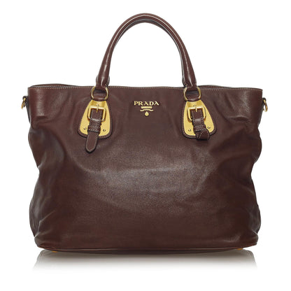Prada Soft Calf Leather Satchel (SHG-29403)