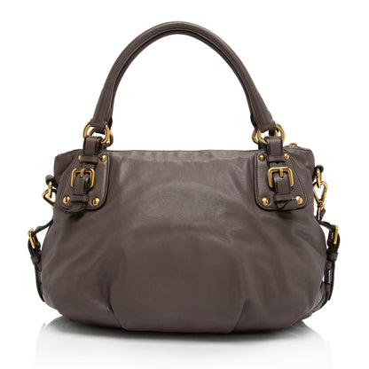 Prada Soft Calf Sacca 2 Manici Medium Satchel (SHF-IrfhQZ)