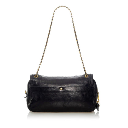 Prada Sound Lock Leather Chain Shoulder Bag (SHG-33005)