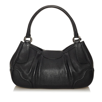 Prada Sound Lock Leather Handbag (SHG-28619)