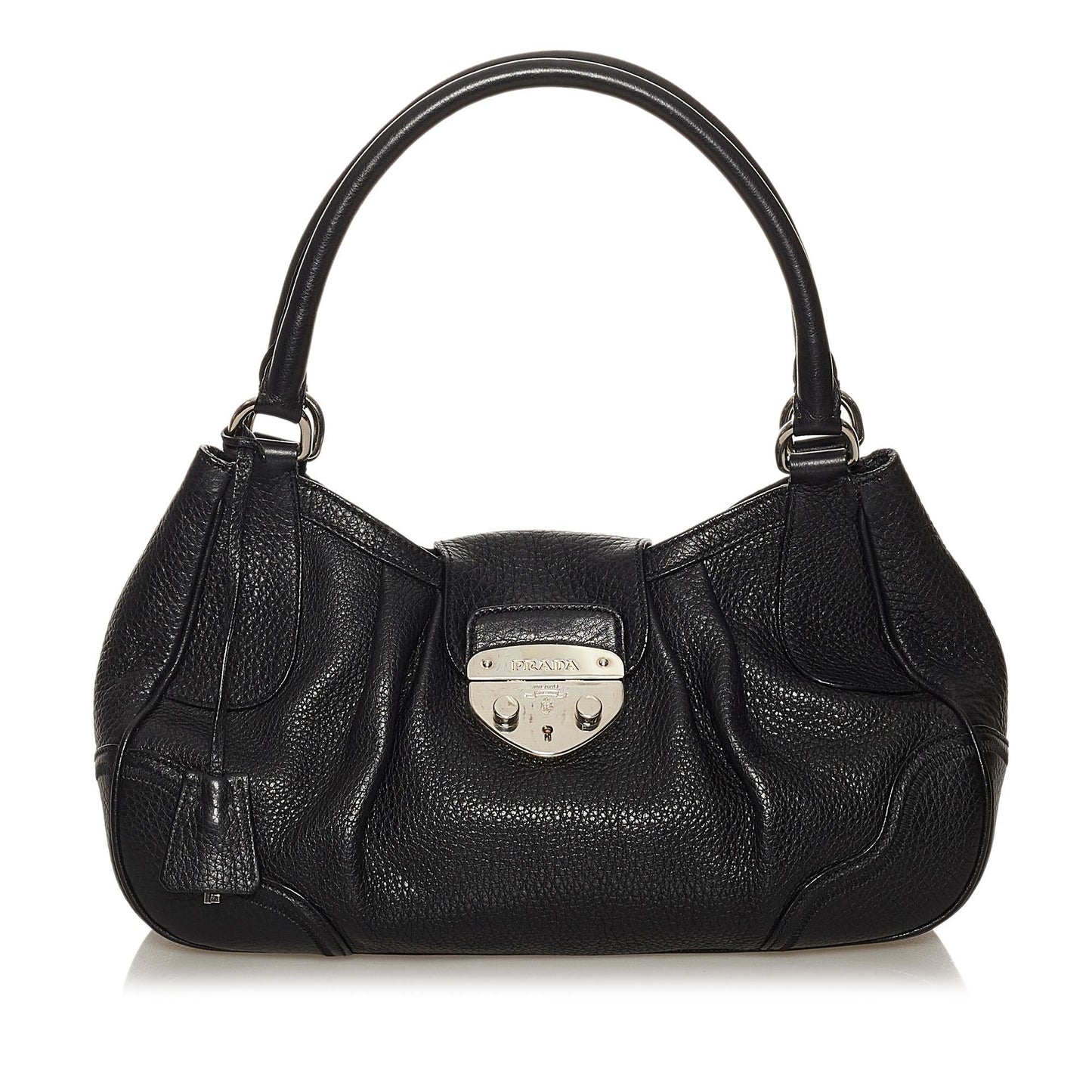 Prada Sound Lock Leather Handbag (SHG-28619)