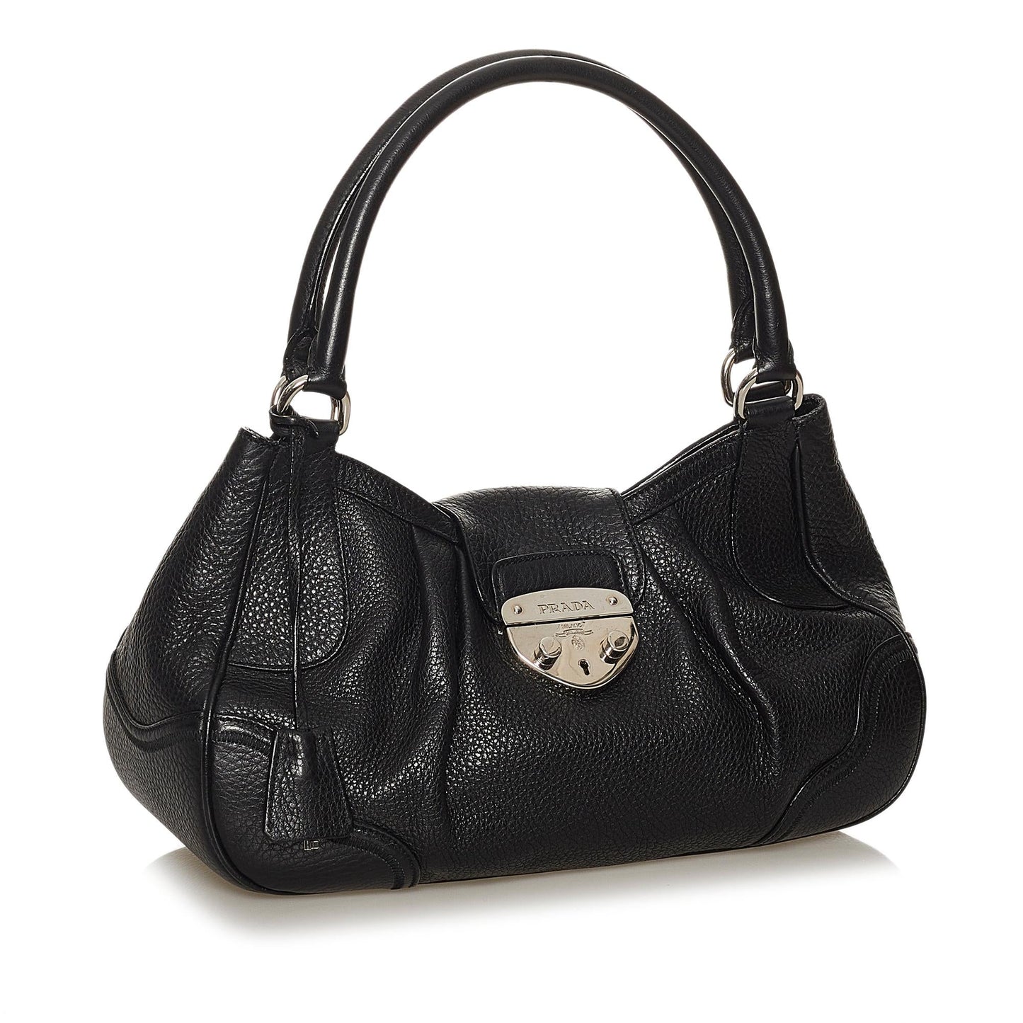 Prada Sound Lock Leather Handbag (SHG-28619)