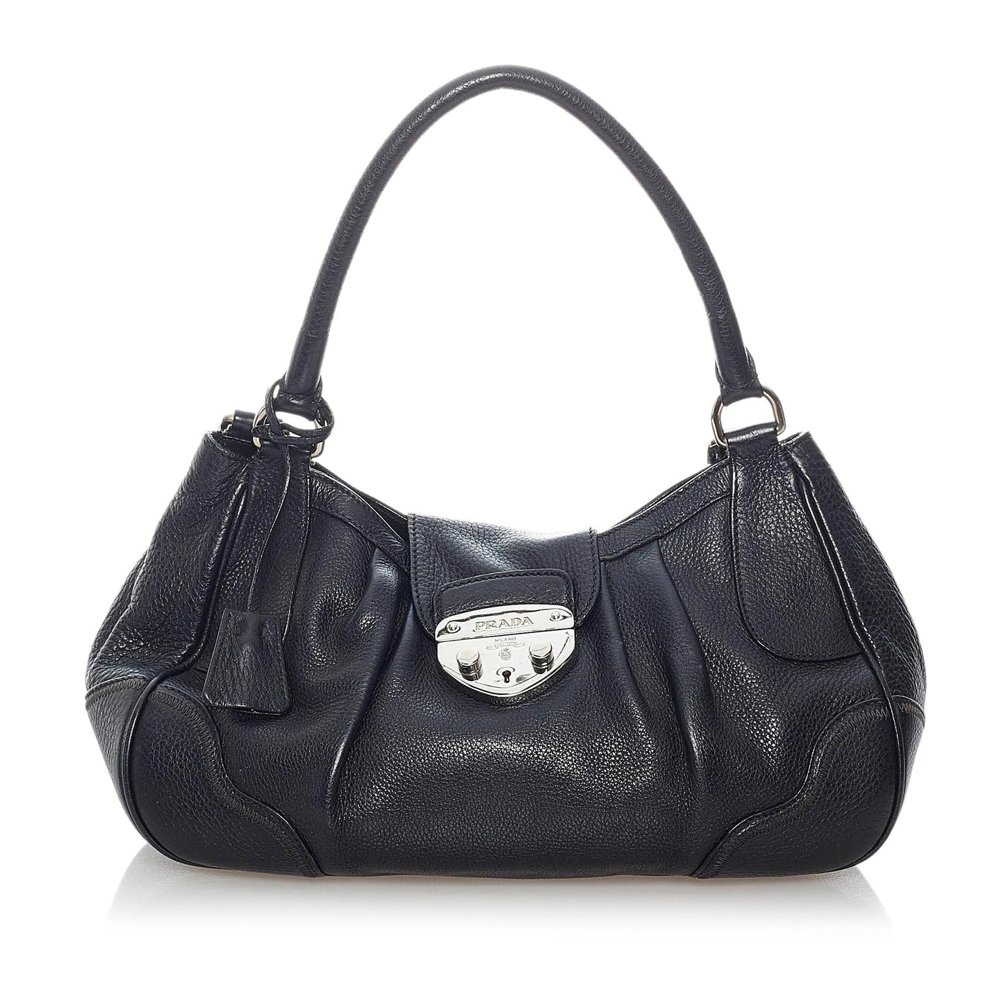 Prada Sound Lock Leather Shoulder Bag (SHG-31380)