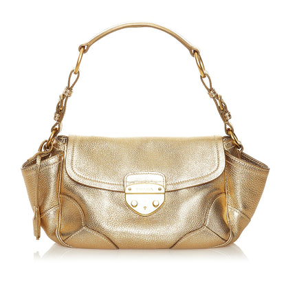 Prada Sound Lock Leather Shoulder Bag (SHG-34617)
