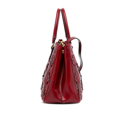 Prada Spazzolato Flowers Galleria Double Zip (SHG-S9gWEE)