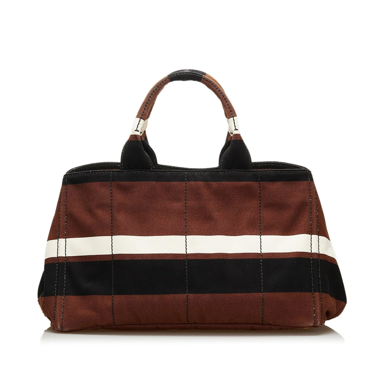 Prada Striped Canapa Handbag (SHG-35845)