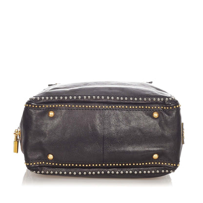 Prada Studded Leather Satchel (SHG-37357)