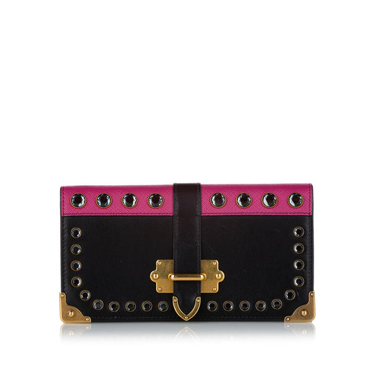 Prada Studded Mini Cahier Leather Crossbody Bag (SHG-JbVdFn)