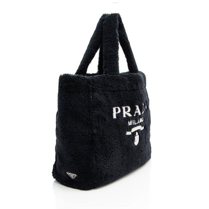 Prada Terry Cloth Logo Tote (SHF-NgTtos)