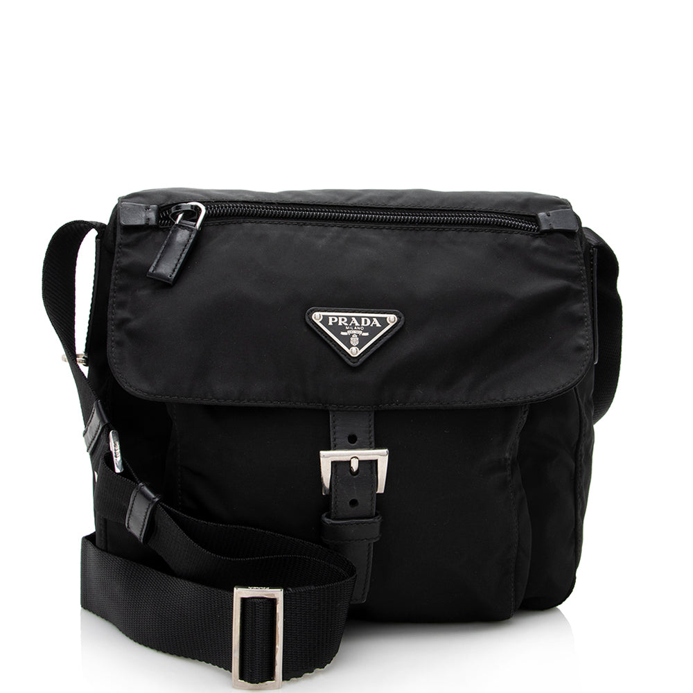 Prada Tessuto Buckle Messenger Bag (SHF-17556)