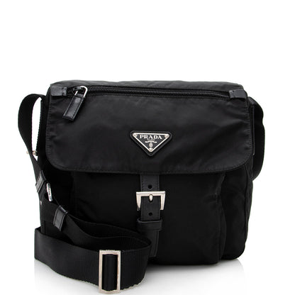 Prada Tessuto Buckle Messenger Bag (SHF-17556)