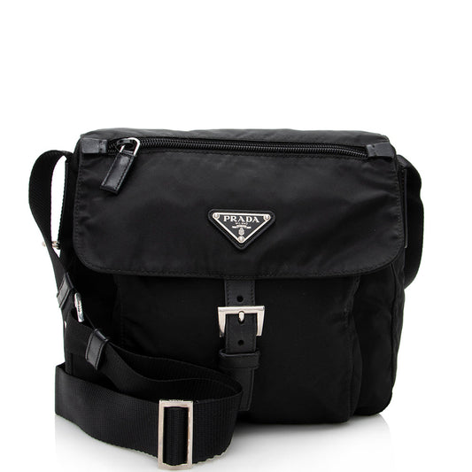 Prada Tessuto Buckle Messenger Bag (SHF-17556)
