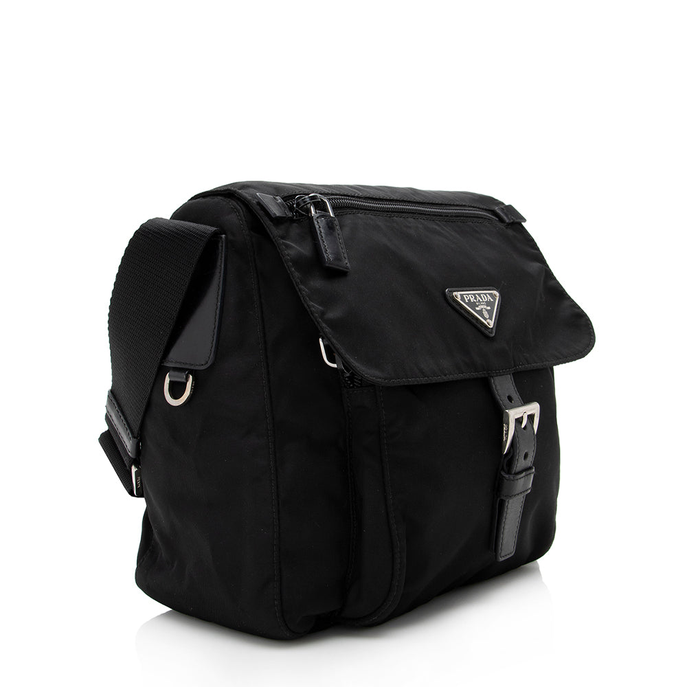 Prada Tessuto Buckle Messenger Bag (SHF-17556)