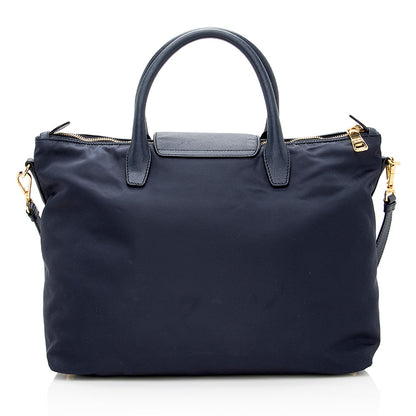 Prada Tessuto Calf Leather Convertible Front Pocket Tote (SHF-19531)