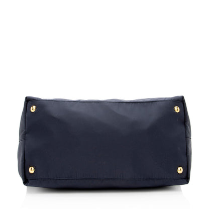 Prada Tessuto Calf Leather Convertible Front Pocket Tote (SHF-19531)