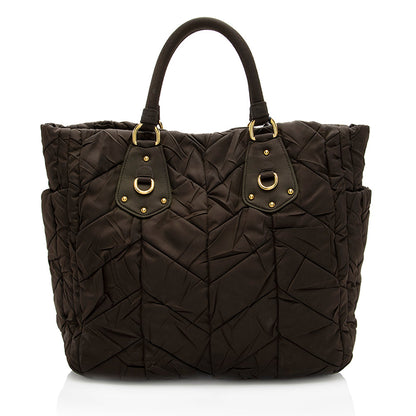Prada Tessuto Chevron Quilted Tote (SHF-18198)