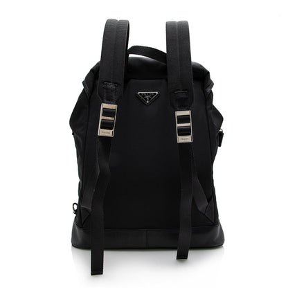 Prada Tessuto Double Pocket Drawstring Backpack (SHF-17072)