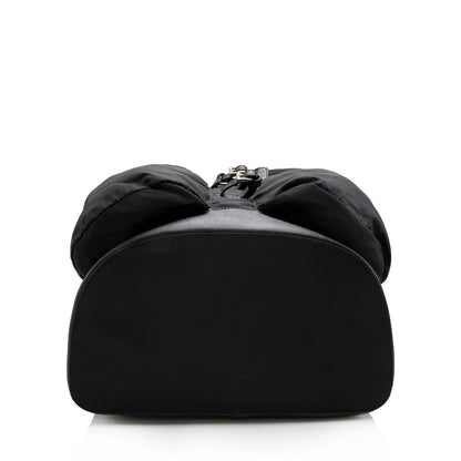 Prada Tessuto Double Pocket Drawstring Backpack (SHF-17072)