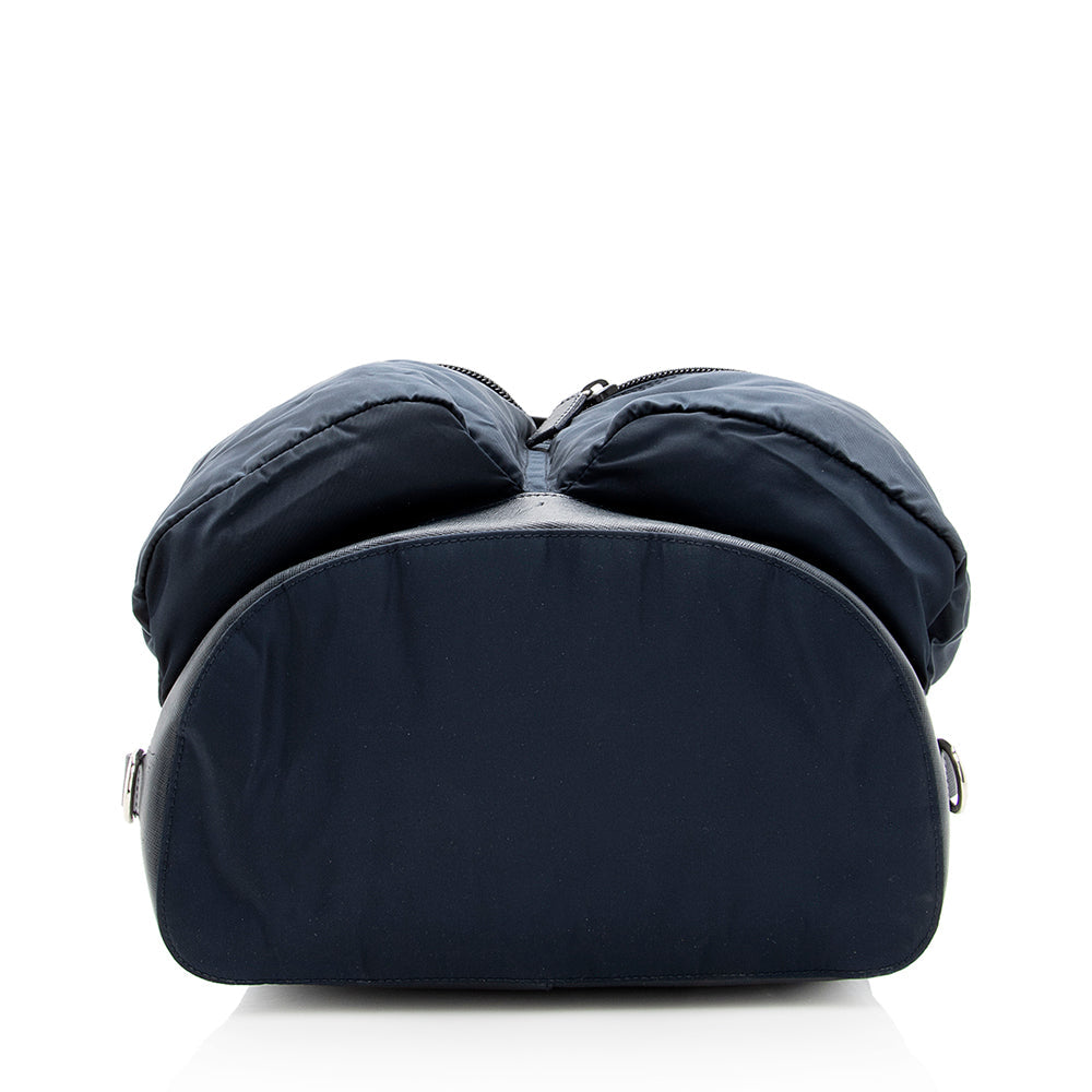 Prada Tessuto Double Pocket Drawstring Backpack (SHF-18895)