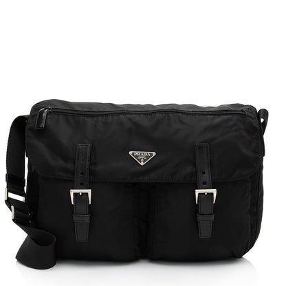 Prada Tessuto Double Pocket Large Messenger Bag (SHF-gRRU2R)