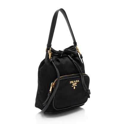 Prada Tessuto Duet Drawstring Mini Bucket Bag (SHF-1DaDrC)